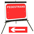 Pedestrians with Moveable Arrow 600mm x 450mm  safety sign