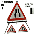 Road Narrows Left/Right Triangle Flexible Roll-up Sign  safety sign