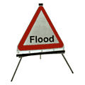 Triangle - Flood Flexible Roll-up Sign  safety sign
