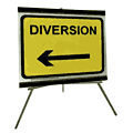 Diversion with Left Arrow 1050mm x 750mm  safety sign