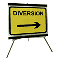 Diversion with Right Arrow 1050mm x 750mm  safety sign