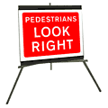 Pedestrians Look Right  safety sign