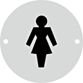 Satin Aluminium female Toilet  safety sign
