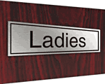 Stainless plaque ladies  safety sign