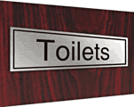 Stainless plaque toilets  safety sign