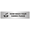 Wash Hands Sign Aluminium Effect Acrylic  safety sign