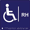 Accessible Toilet  Right Transfer  safety sign
