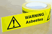 Asbestos warning tape  safety sign
