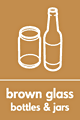 Brown glass bottles and jars  safety sign