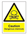 caution dangerous chemical  safety sign