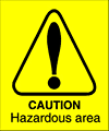 caution hazardous area  safety sign