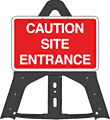 Caution Site Entrance Folding Plastic Sign  safety sign