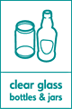 Clear glass bottles and jars  safety sign