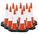 100 Pack Dominator Road Cones  safety sign