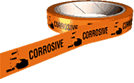 Corrosive hazard tape  safety sign