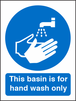 Covid 19 Hand Wash Basin Safety Sign - 5 Pack  safety sign