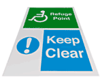 disabled refuge floor sign  safety sign