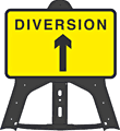 754 Diversion Ahead Folding Plastic Sign  safety sign