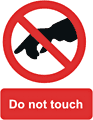 Do not touch  safety sign