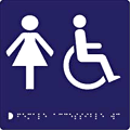 Female  Accessible Toilet  safety sign