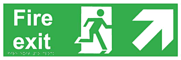 Fire Exit 1 o clock  safety sign