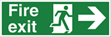 fire exit arrow right HSE sign  safety sign