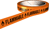 Flammable hazard tape  safety sign