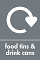Food tins and drink cans recycle  safety sign