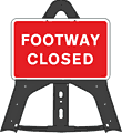 Footway Closed Folding Plastic Sign  safety sign