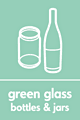 Green glass bottles and jars  safety sign