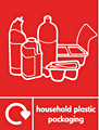 Household plastics with film recycle  safety sign