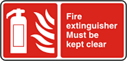 keep extinguisher clear sign  safety sign