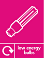 Low energy bulbs recycle  safety sign