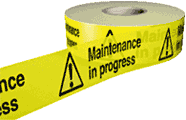 Maintenance in progress tape  safety sign