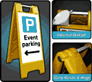 Large A-Board Event Parking Left  safety sign