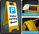 Large A-Board Visitor Parking Left  safety sign