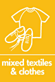 Mixed textiles and clothes  safety sign