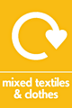 Mixed textiles and clothes recycle  safety sign