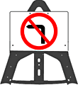 No Left Turn 612 Folding Plastic Sign  safety sign