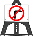 No Right Turn 612 Folding Plastic Sign  safety sign
