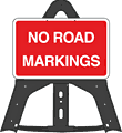 No Road Markings Folding Plastic Sign  safety sign