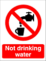 not drinking water  safety sign