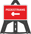 Pedestrians Left Folding Plastic Sign  safety sign