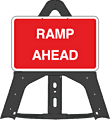 Ramp Ahead Folding Plastic Sign  safety sign