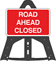 Road Ahead Closed Folding Plastic Sign  safety sign