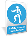 Safety harness must be worn outdoor sign  safety sign