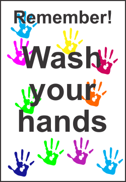 Covid 19 Wash Hands Sign for Schools - 5 Pack  safety sign