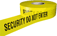 Security do not enter barrier tape  safety sign