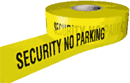 Security no parking barrier tape  safety sign