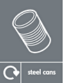 Steel cans recycle  safety sign